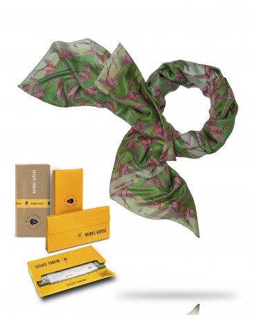 Палантин Женский SN40-OISEAUX/BLEU.CIEL